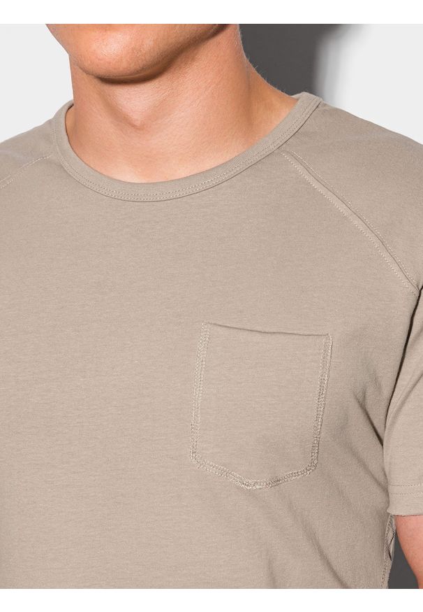 Ombre Clothing - T-shirt męski bawełniany S1384 - popielaty - XXL. Kolor: szary. Materiał: bawełna. Długość: długie. Styl: sportowy, klasyczny