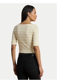 Lauren Ralph Lauren - LAUREN RALPH LAUREN Bluzka 200980044001 Beżowy Slim Fit. Kolor: beżowy. Materiał: bawełna #5