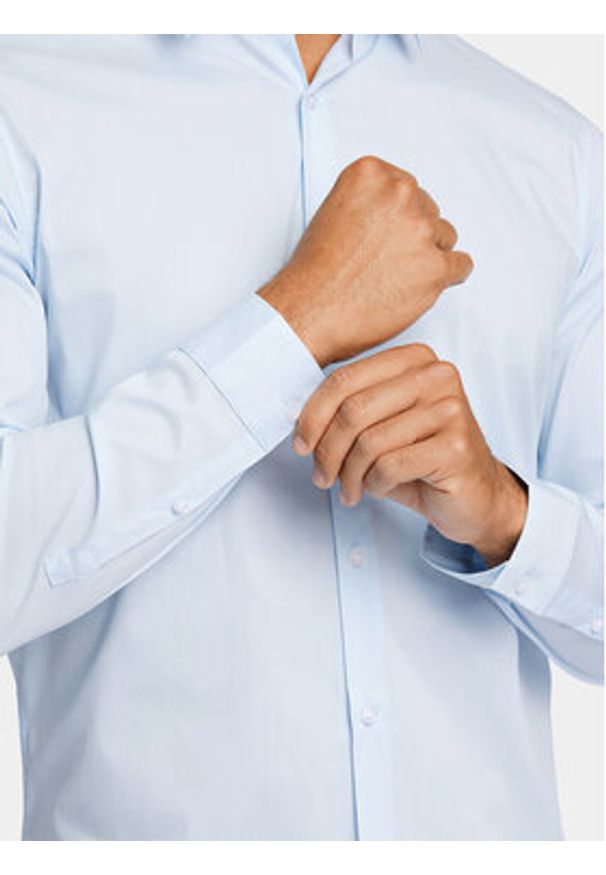 Lindbergh Koszula 30-203172 Błękitny Slim Fit. Kolor: niebieski. Materiał: bawełna