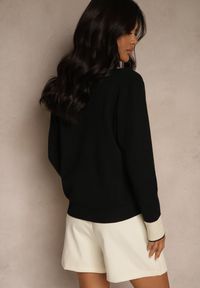 Renee - Czarny Kardigan z Wiskozą Lamówką i Guzikami Halisette. Okazja: na co dzień. Kolor: czarny. Materiał: wiskoza. Styl: klasyczny, elegancki, casual #5