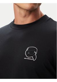 Karl Lagerfeld - KARL LAGERFELD T-Shirt 755026 563224 Granatowy Regular Fit. Typ kołnierza: dekolt w karo. Kolor: niebieski. Materiał: bawełna #5