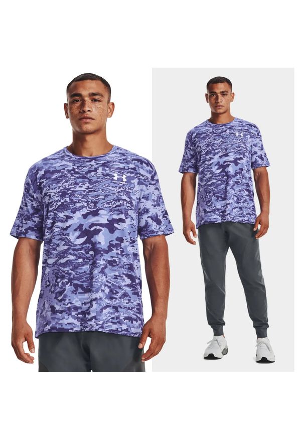 Under Armour - Koszulka fitness męska UNDER ARMOUR Camo 1357727 z krótkim rękawem. Kolor: fioletowy. Długość rękawa: krótki rękaw. Długość: krótkie. Sport: fitness