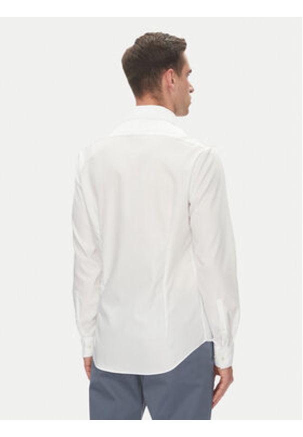 Calvin Klein Koszula LV019EU017 Biały Slim Fit. Kolor: biały. Materiał: bawełna