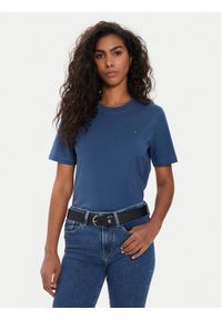 TOMMY HILFIGER - Tommy Hilfiger T-Shirt Modern WW0WW39848 Niebieski Regular Fit. Kolor: niebieski. Materiał: bawełna