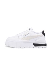 Buty Puma Mayze Stack, Kobiety. Kolor: biały. Materiał: syntetyk, materiał. Sport: turystyka piesza