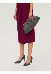 Kazar - Elegancka skórzana torebka pouch bag w szarym kolorze. Kolor: szary. Materiał: skórzane. Styl: elegancki. Rodzaj torebki: do ręki #4