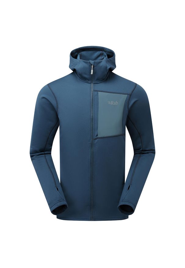 Bluza polarowa męska Rab Superflux Hoody z kapturem. Typ kołnierza: kaptur. Kolor: niebieski. Materiał: polar