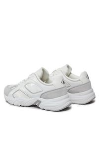 Calvin Klein Jeans Sneakersy Retro Tennis Low Lace Mix Nbs Lu YW0YW01312 Biały. Kolor: biały. Materiał: skóra
