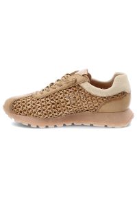 Sneakersy damskie Hispanitas, ze skóry naturalnej z tekstylnymi wstawkami ażurowymi klasyczne sznurowanie i zaokrąglony nosek, beżowe, RHV264741 Bole. Okazja: na co dzień. Zapięcie: sznurówki. Kolor: beżowy. Materiał: skóra. Szerokość cholewki: normalna. Wzór: ażurowy. Sezon: lato. Styl: klasyczny #3