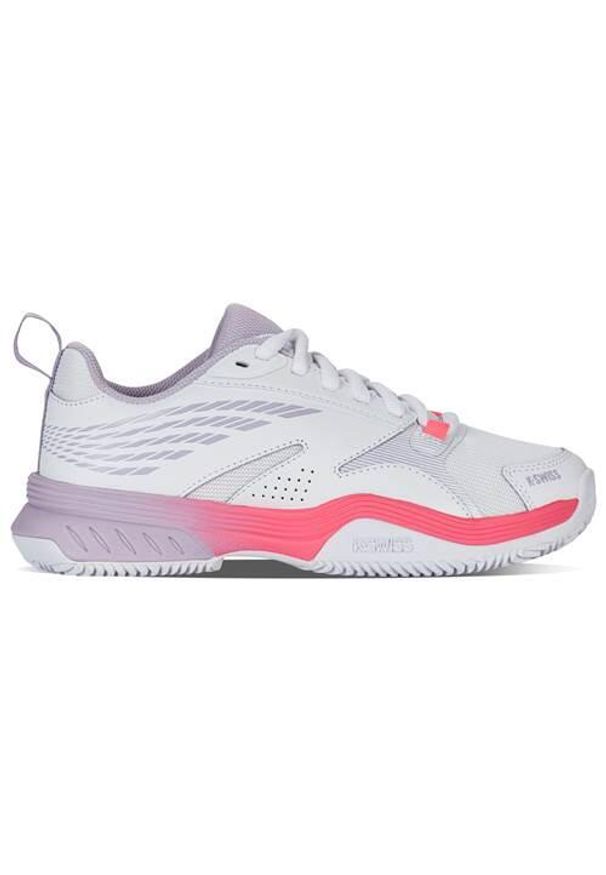 Buty do tenisa damskie K-Swiss Speedex Hb. Zapięcie: sznurówki. Kolor: biały. Materiał: materiał, tkanina, syntetyk. Szerokość cholewki: normalna. Sport: tenis