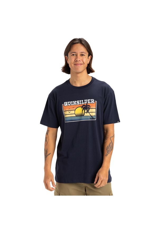Quiksilver - Koszulka z krótkim rękawem dla Mężczyzn SUN FADED Czarny. Kolor: niebieski. Materiał: materiał, bawełna. Długość rękawa: krótki rękaw. Długość: krótkie