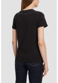 Guess - GUESS Czarny damski t-shirt Pearls Love. Kolor: czarny #6