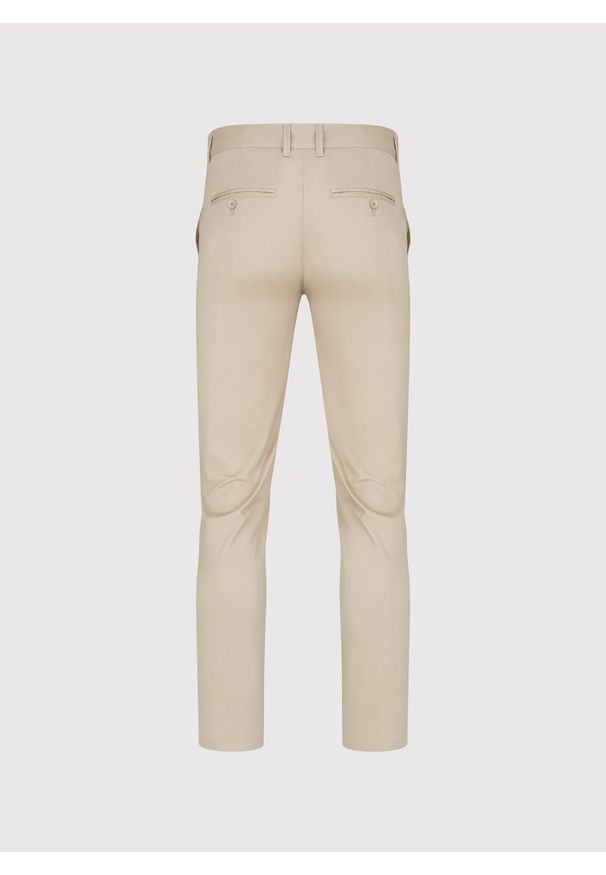 Pako Lorente - PAKO LORENTE – Beżowe gładkie spodnie męskie. Kolor: beżowy. Materiał: elastan, bawełna. Wzór: gładki. Styl: klasyczny