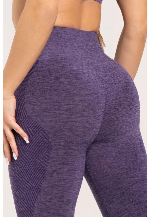 GYM GLAMOUR - Legginsy fitness damskie Gym Glamour seamless. Kolor: fioletowy. Sport: fitness