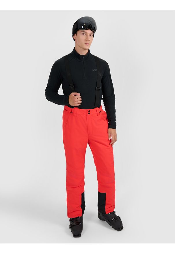 4f - 4F Spodnie narciarskie z szelkami membrana 5000 męskie - czerwone 3XL. Kolor: czerwony. Materiał: poliester, materiał. Wzór: gładki. Sezon: zima. Sport: narciarstwo