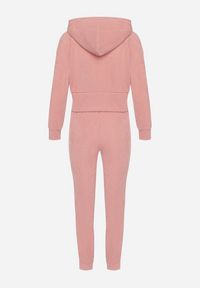 Born2be - Różowy Bawełniany Komplet Dresowy Bluza z Kapturem i Spodnie ze Sznurkiem Hariven. Kolor: różowy. Materiał: bawełna, dresówka. Sport: turystyka piesza #5