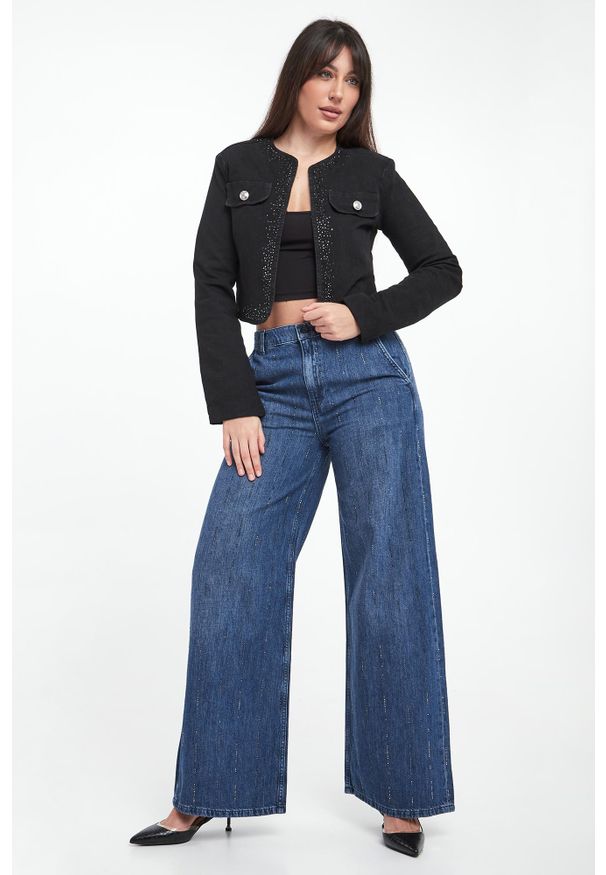Liu Jo - Jeansy damskie z kryształkami LIU JO