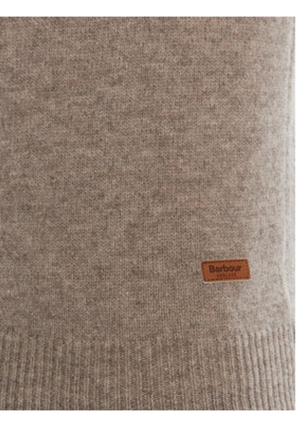 Barbour Sweter Patch Crew MKN0584ST51 Beżowy Regular Fit. Kolor: beżowy. Materiał: wełna