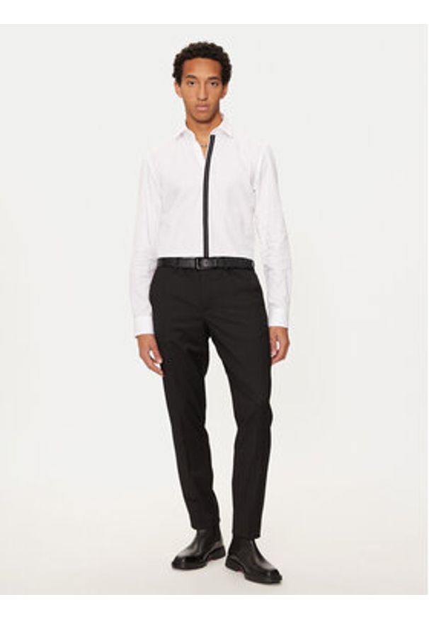 Hugo Koszula Keidi 50524849 Biały Slim Fit. Kolor: biały. Materiał: bawełna