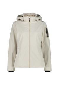 Kurtka damska turystyczna CMP 39A5016. Typ kołnierza: kaptur. Kolor: biały. Materiał: softshell. Sport: turystyka piesza #1