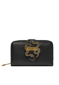Just Cavalli Duży Portfel Damski 79RA5PA4 ZSA89 Czarny. Kolor: czarny. Materiał: skóra