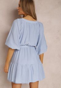 Renee - Niebieska Sukienka Kharon. Kolor: niebieski. Materiał: materiał, tkanina. Długość: mini #4