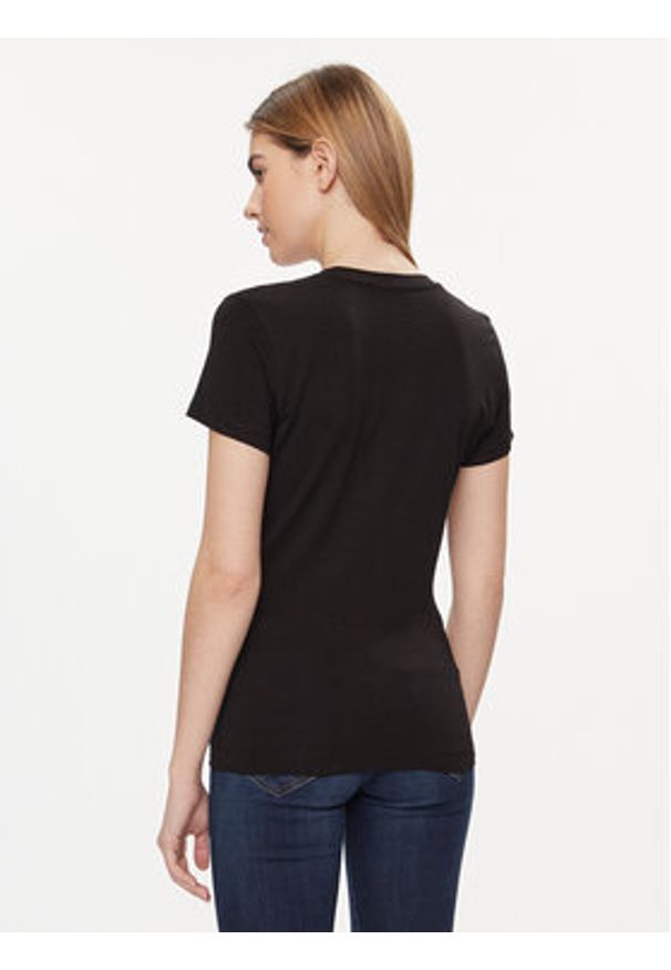 Guess T-Shirt W4GI21 J1314 Czarny Slim Fit. Kolor: czarny. Materiał: bawełna