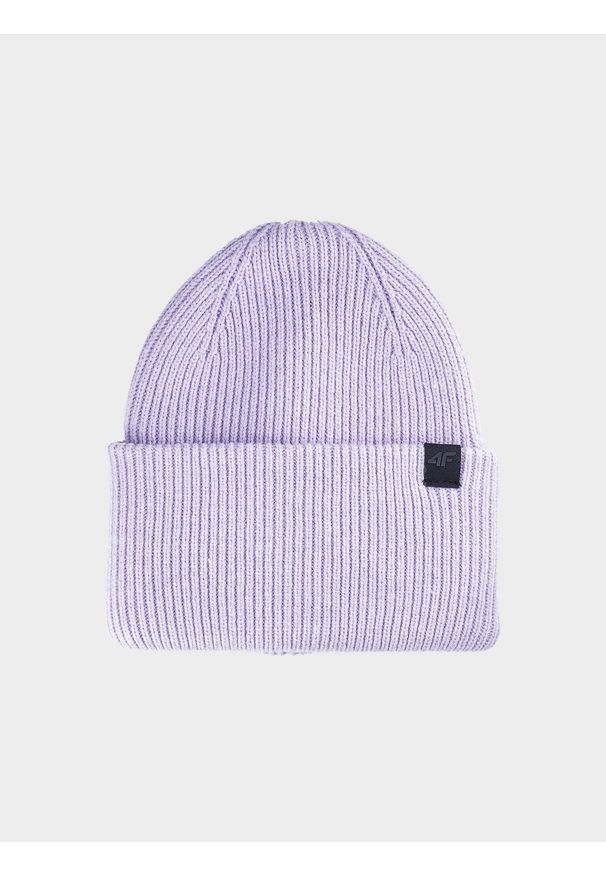 4f - Czapka beanie uniseks - fioletowa. Kolor: fioletowy. Materiał: syntetyk, materiał. Sezon: zima. Styl: sportowy, klasyczny