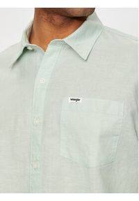 Wrangler Koszula W5D6LOX6U 112330800 Turkusowy Relaxed Fit. Kolor: turkusowy. Materiał: len #3