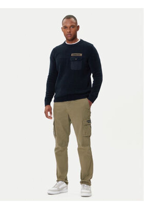 Aeronautica Militare Sweter 252MA1573UL00539 Granatowy Regular Fit. Kolor: niebieski. Materiał: bawełna
