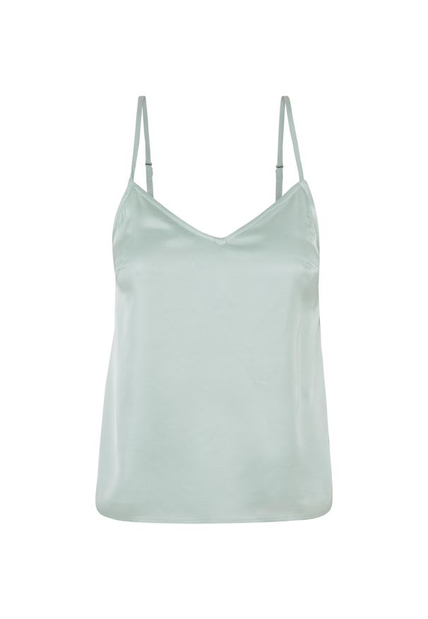 Damski podkoszulek z satyny wiskozowej Urban Classics. Kolor: niebieski. Materiał: satyna, wiskoza. Styl: elegancki