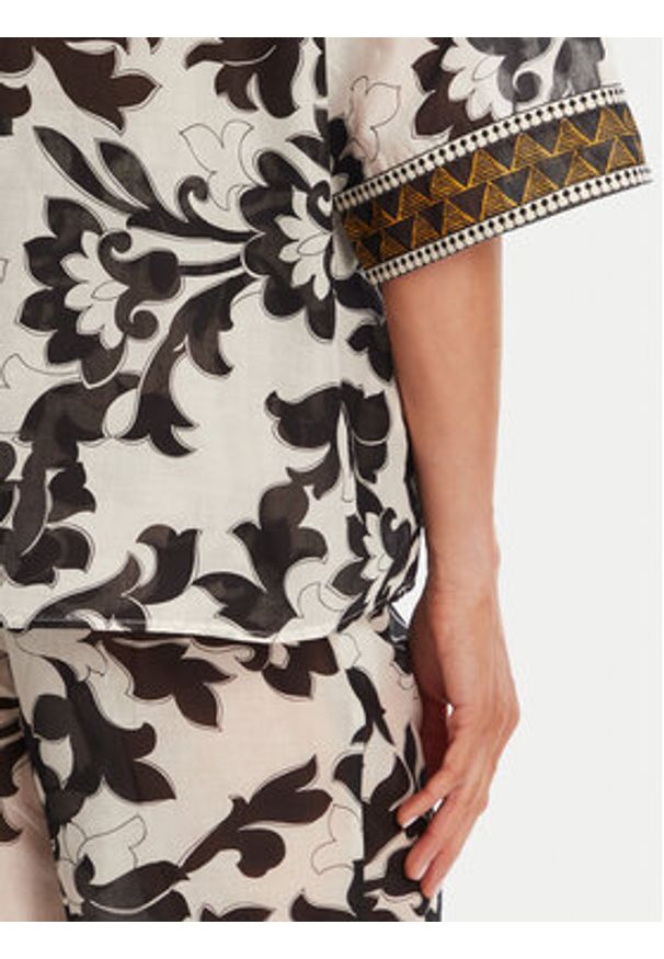 Devotion Twins - Devotion TWINS Bluzka Ethnic 025.004G Czarny Loose Fit. Kolor: czarny. Materiał: bawełna