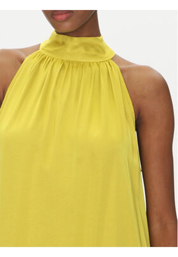 ViCOLO Sukienka koktajlowa TD0768 Żółty Regular Fit. Kolor: żółty. Materiał: wiskoza. Styl: wizytowy
