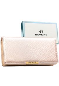 ROVICKY - Duży, beżowy portfel damski ze skóry ekologicznej wyposażony w system RFID - Rovicky. Kolor: beżowy. Materiał: skóra ekologiczna #1