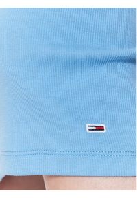 Tommy Jeans Spódnica ołówkowa Logo Waistband DW0DW15430 Błękitny Slim Fit. Kolor: niebieski. Materiał: bawełna