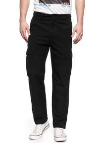 Lee - LEE SPODNIE MĘSKIE FATIGUE PANT BLACK L73ACJ01 112120319. Materiał: materiał, tkanina. Wzór: jednolity