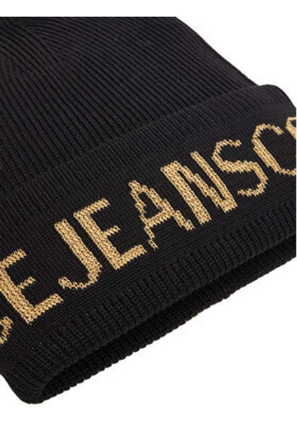 Versace Jeans Couture Czapka Big Beanie 79YAZK40 Czarny. Kolor: czarny. Materiał: wełna, materiał