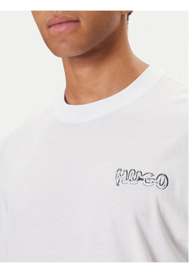 Hugo - HUGO T-Shirt Nyrotee 50549769 Biały Loose Fit. Kolor: biały. Materiał: bawełna