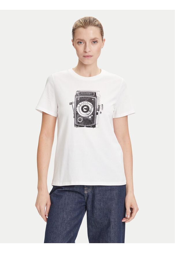 Weekend Max Mara T-Shirt Guglia 2525976031 Biały Regular Fit. Kolor: biały. Materiał: bawełna