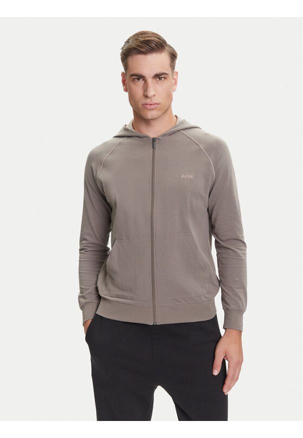 BOSS Bluza Mix&Match 50515313 Brązowy Regular Fit. Kolor: brązowy. Materiał: bawełna
