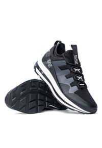 Sneakersy męskie czarne EA7 Emporio Armani X8X088 XK233 A120. Okazja: do pracy, na spacer, na co dzień. Kolor: czarny. Sport: turystyka piesza