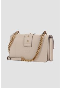 Pinko - PINKO Beżowa kopertówka Love One Mini St. Cl Vitello Seta. Kolor: brązowy. Materiał: skórzane. Styl: elegancki #5