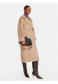 Weekend Max Mara Płaszcz wełniany Resina 2525016102 Beżowy Regular Fit. Kolor: beżowy. Materiał: wełna