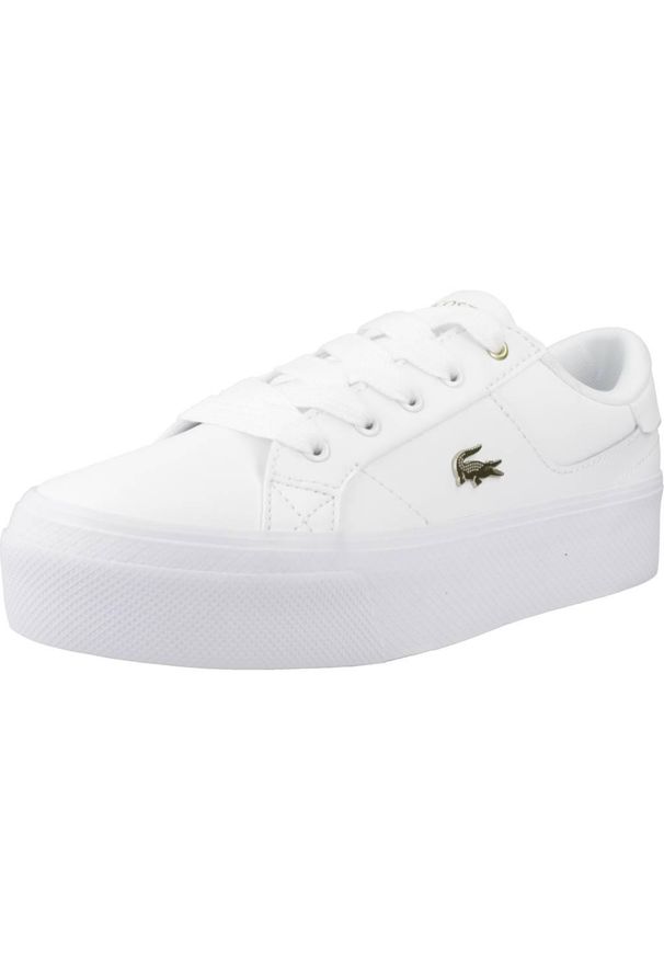Tenisówki Lacoste Model Ziane Kolor Biały. Kolor: żółty, biały, wielokolorowy. Obcas: na platformie