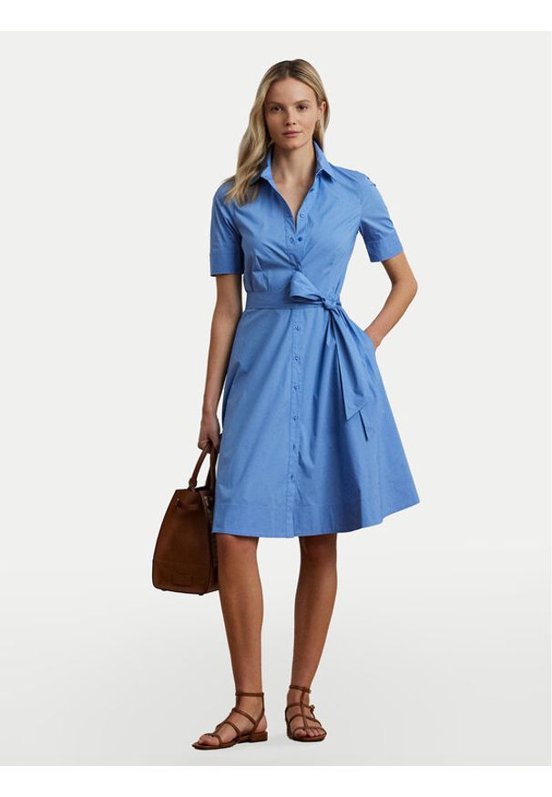 Lauren Ralph Lauren - LAUREN RALPH LAUREN Sukienka koszulowa 200748950017 Niebieski Regular Fit. Kolor: niebieski. Materiał: bawełna. Typ sukienki: koszulowe