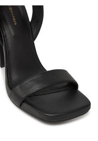 TOMMY HILFIGER - Tommy Hilfiger Sandały High Heel Leather Sandal FW0FW08534 Czarny. Kolor: czarny. Materiał: skóra #3
