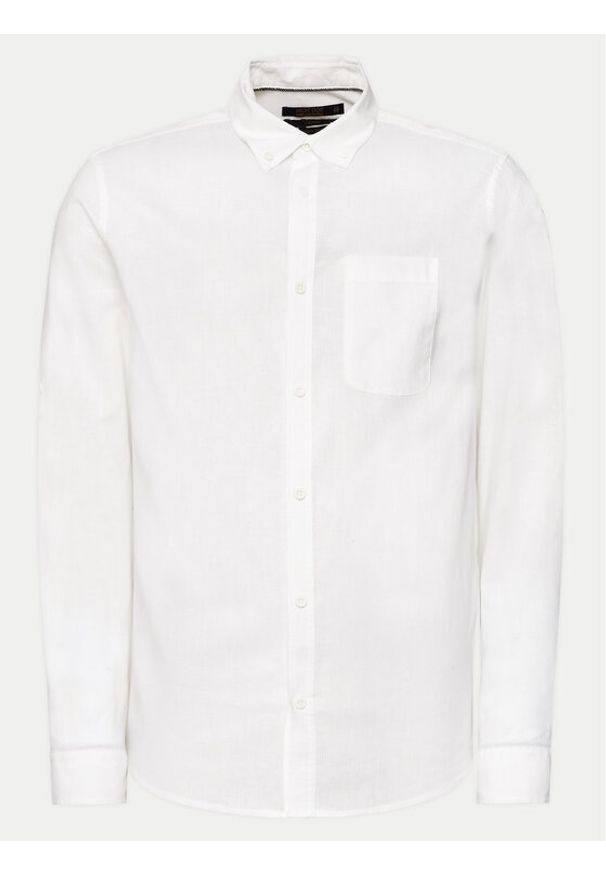 INDICODE Koszula Globe 20-315 Biały Regular Fit. Kolor: biały. Materiał: len