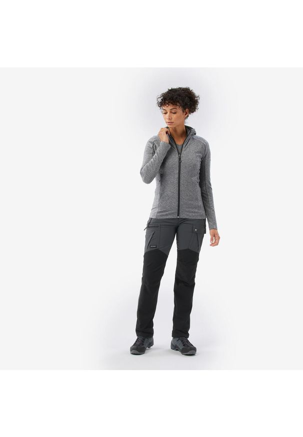 SIMOND - Bluza trekkingowa damska Merino Fresh. Kolor: szary. Materiał: wełna, materiał, poliamid, lyocell, elastan. Sport: turystyka piesza