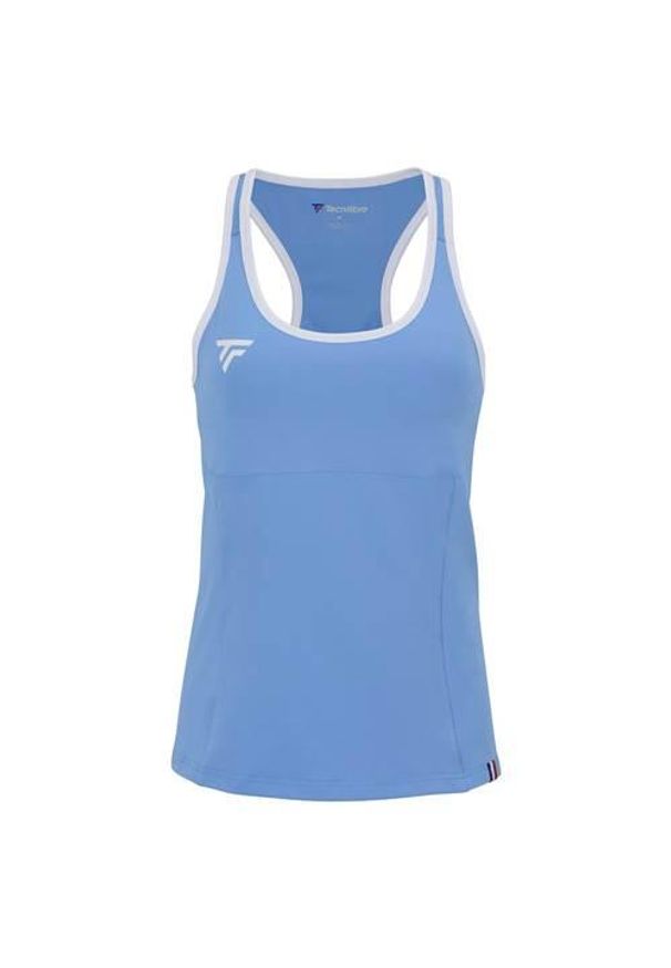 TECNIFIBRE - Koszulka sportowa damska Tecnifibre 22WTANAZ3. Kolor: niebieski. Materiał: poliester. Długość rękawa: bez rękawów. Styl: sportowy