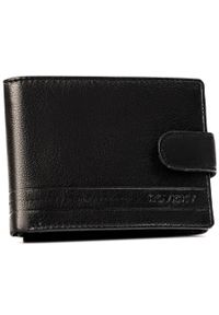 ROVICKY - Duży, skórzany portfel męski w czarnym kolorze wyposażony w system RFID, zamykany zatrzaskiem - Rovicky. Kolor: czarny. Materiał: skóra #1